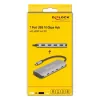 USB-C šakotuvas DELOCK 64323 — USB 3.2 Gen 2 Type-C priegloba, HDMI + 2× USB-A + 2× USB-C, 10 Gbit/s, pilkas