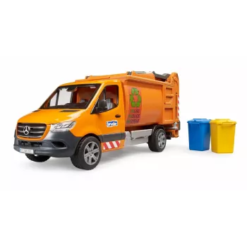 BRUDER modelio transporto priemonė MB Sprinter komunalinis šiukšliavežis BR-02682, mastelio žaislo kopija