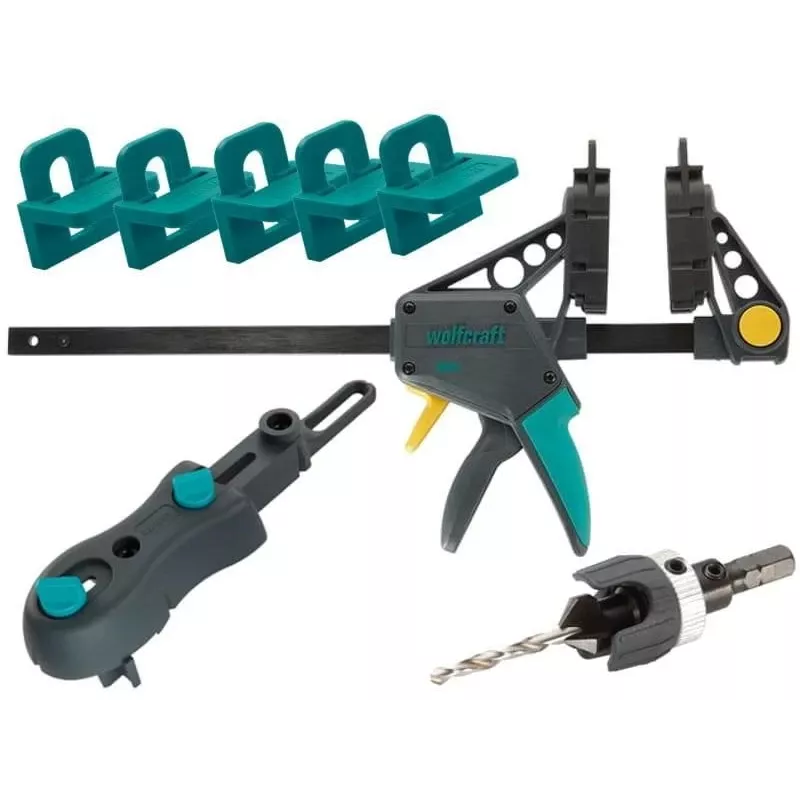 Strypinis spaustukas wolfcraft GmbH denio įrengimo rinkinys