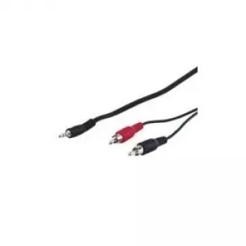 Wentronic Goobay 3,5 mm lizdo/RCA adapterio laidas HQ, juodas, 5 m - 3,5 mm kištukas (3 kontaktų, stereofoninis) > 2x RCA kištukas (garso kairė/dešinė) (51651)