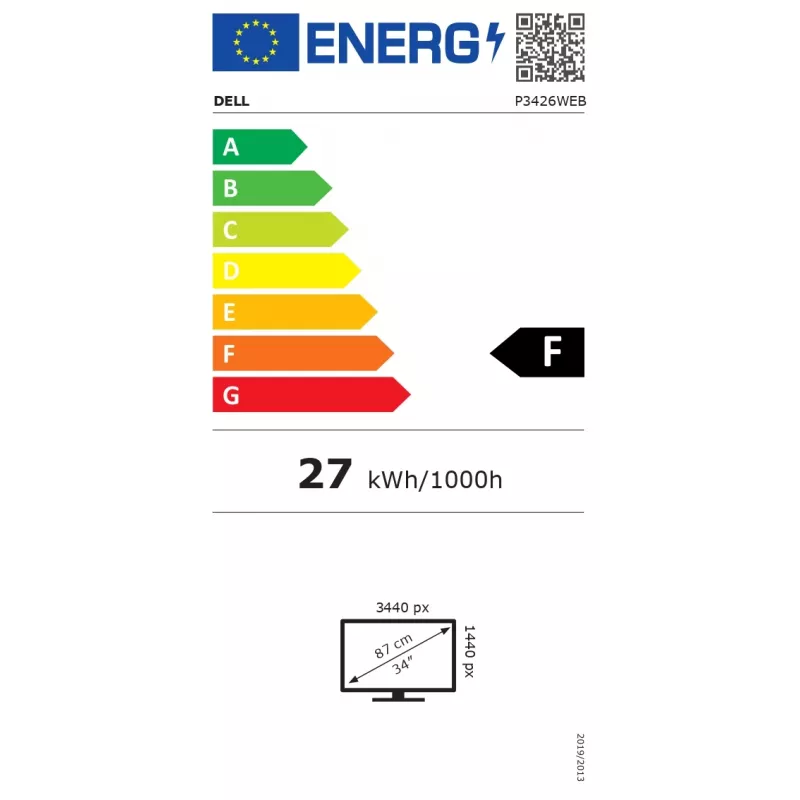 Dell P3426WEB | 34 coliai | IPS | WQHD | 21:9 | 100 Hz | 5/8 ms | 3440 x 1440 pikseliai | 350 cd/m² | Garantija 60 mėn.