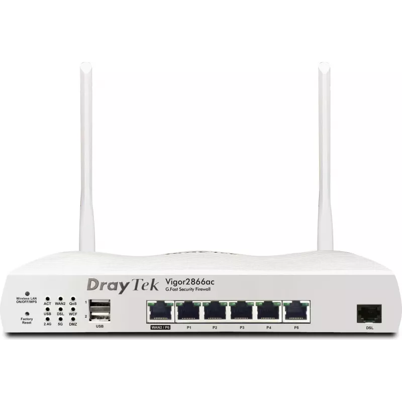 DrayTek Vigor 2866Vac Dual-WAN VoIP-Router G.Fast/DSL & Wi-Fi 5 (V2866VAX-DE-AT-CH)