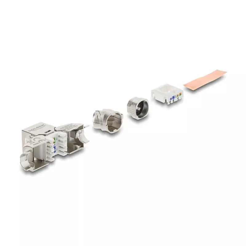 RJ45 Keystone modulio lizdas Cat.6A DELOCK 90798 — LSA užbaigimas