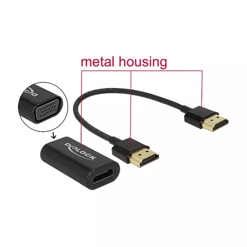 Kabelis HDMI/VGA DeLOCK 65667 0,15 m