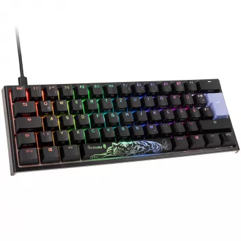 Ducky One 2 Pro Mini žaidimų klaviatūra, RGB LED - Cherry Silent Raudona