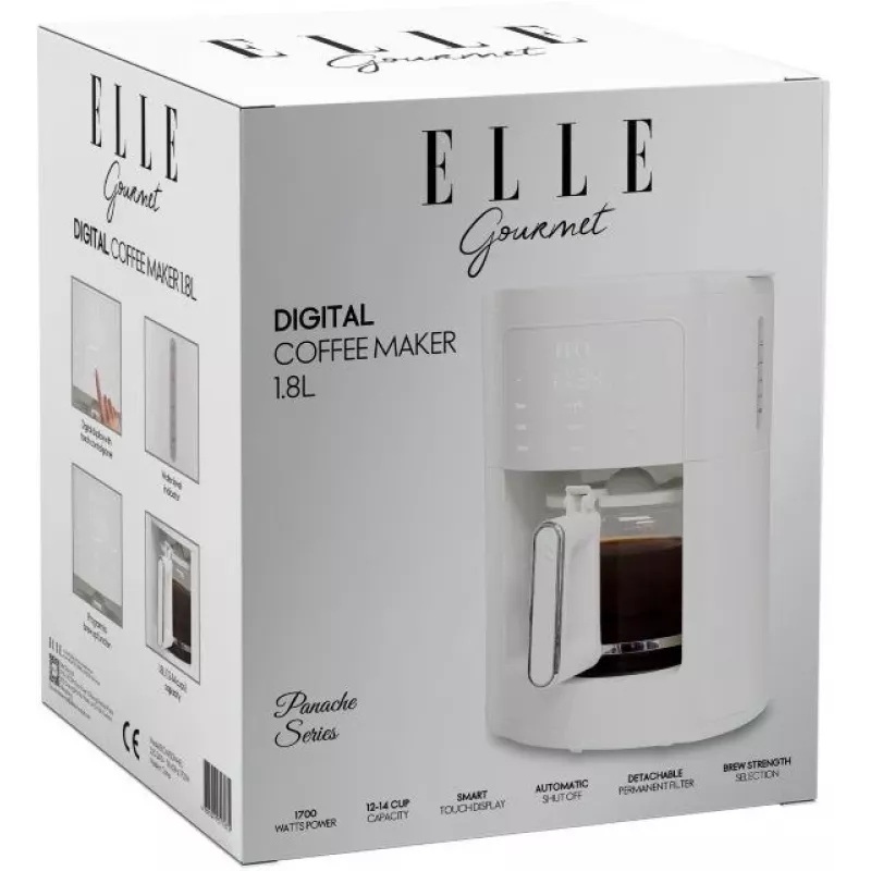 Kavos virimo aparatas „Pour-over“ „Elle EKCMP301WHEU“ 1,8 l baltas lašinamasis kavos aparatas