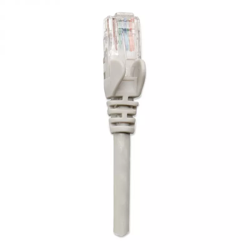 Intellinet tinklo kabelis, Cat6, 2 m, pilkas, CCA, U/UTP, PVC, RJ45, paauksuoti kontaktai, be užkliuvimų, su apsauginiu gaubteliu, garantija visam laikui