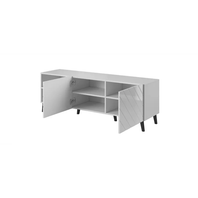 RTV spintelė ABETO 150x42x52 baltas/baltas blizgus