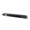 Lanberg PDU-05E-0200-IEC-BK maitinimo paskirstymo įrenginys (PDU) 5 kintamosios srovės lizdai 1U juodas