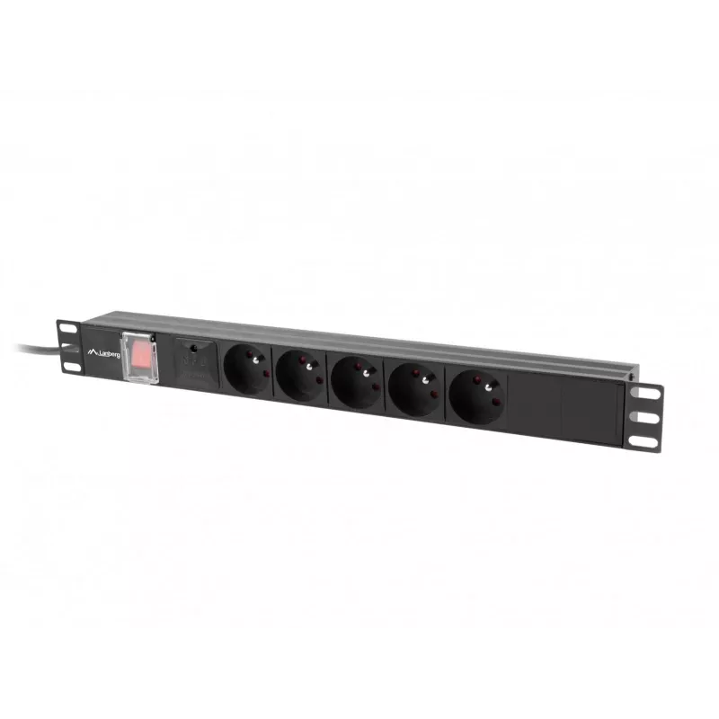 Lanberg PDU-05E-0200-IEC-BK maitinimo paskirstymo įrenginys (PDU) 5 kintamosios srovės lizdai 1U juodas