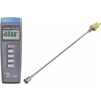 VOLTCRAFT K101 + TP 205 temperatūros matavimo prietaisas -200 iki +1370 °C zondas K tipo