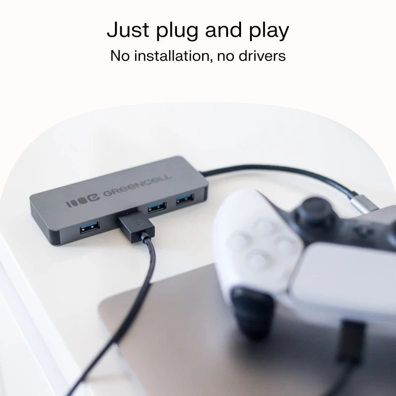 USB šakotuvas Green Cell HUB-GC-C4A — 4 prievadų USB-C 3.0 šakotuvas