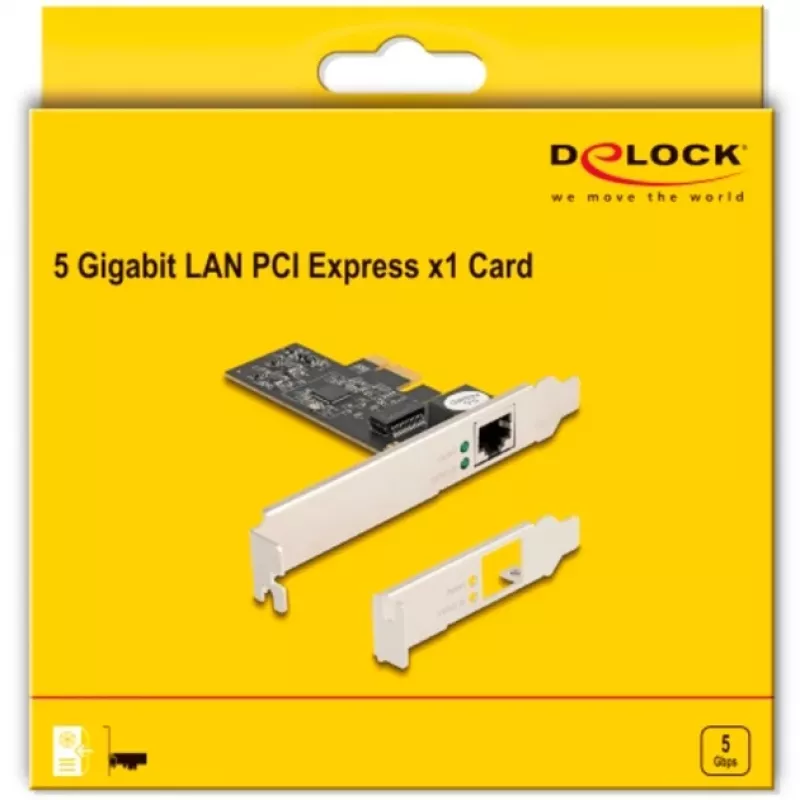 DeLOCK PCI Express x1 plokštė 81260 1 x RJ45 5 Gigabit LAN RTL8126