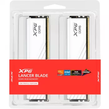 ADATA DIMM 16 GB DDR5-5600 (2x 8 GB) Dual-Kit (balta, AX5U5600C468G-DTLABRWH, XPG Lancer Blade RGB, INTEL XMP, AMD EXPO) - 16 GB - DDR5