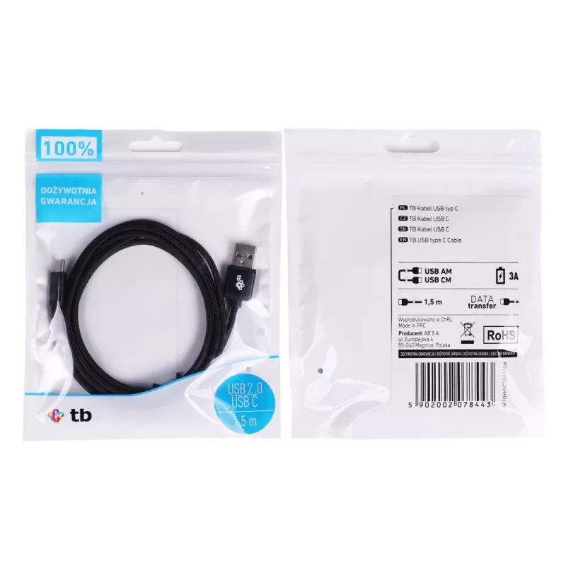 TB USB - USB C-kabelis 1,5 Juoda (AKTBXKUCSBA150B)
