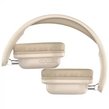 Belaidės ant ausų dedamos ausinės DEFENDER EEMOTION B640 BEIGE — binaurinės, uždara akustinė sistema, USB-C, AUX, 20–20000 Hz, 105 dB