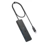USB stotelė Anker Ultra plonas A8309G11 — USB Type-C sąsaja, 3× USB 3.2 Gen 1 Type-A, kompaktiška 103×30×10 mm, juoda