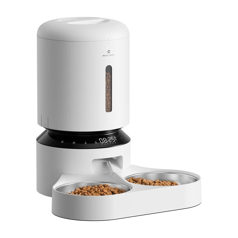 Automatinis gyvūnų lesyklėlė Aptel Granary su dvigubu dubeniu 5 l, baltas