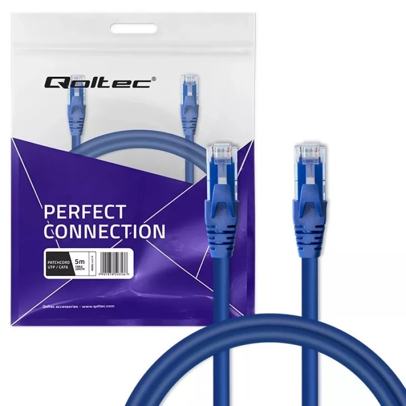 Patchcord kabelis QOLTEC 54534 2xRJ45 UTP CAT6 5m juodas