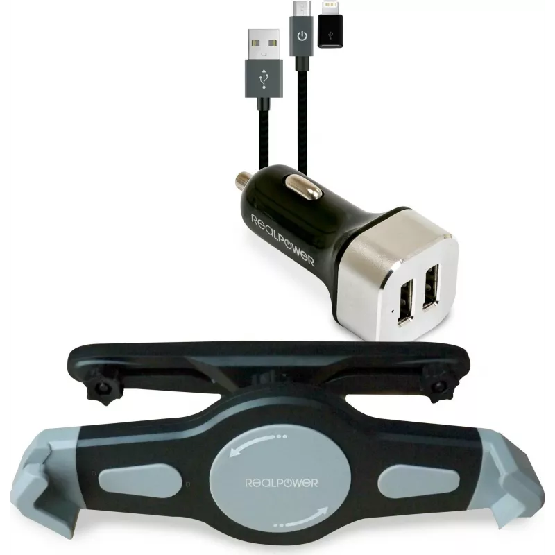Aktyvus laikiklis RealPower Tablet Car Set 168188