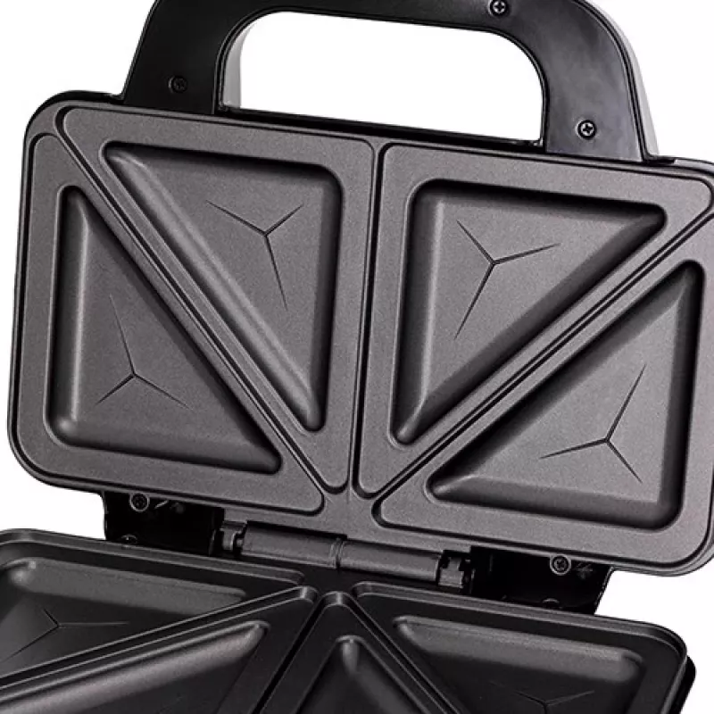 Sumuštinių keptuvė Adler AD 3043, 1300 W, nelimpančios plokštės, 2 sumuštiniams, 285×152 mm kepimo paviršius, juoda