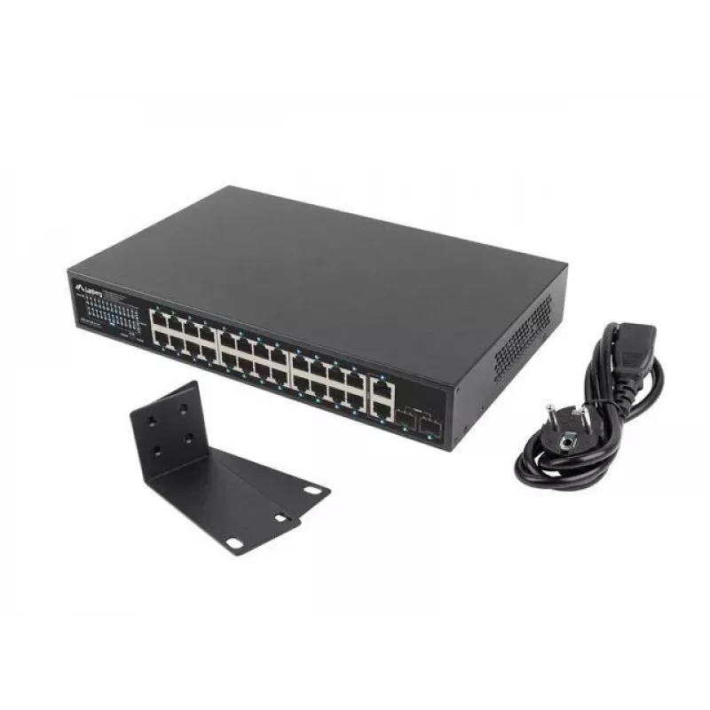 Unmanaged Switch Lanberg RSGE-24P-2GE-2S-250 24 prievadų skirtas montuoti į stovą