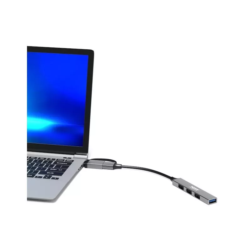 PORT CONNECT | HUB USB-C/USB-A 4 prievadai USB-A 3.0 5Gbps | 900160