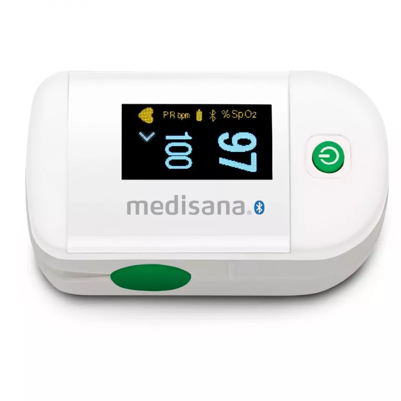 Medisana PM 100 Connect pulsoksimetras, pilkas/baltas