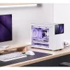 PC korpusas Jonsbo D31 STD baltas — Midi Tower, plieninis, grūdintas stiklas, Micro-ATX/ITX/DTX, 2×2,5 colio + 1×3,5 colio, GPU iki 400 mm, CPU aušintuvas 168 mm