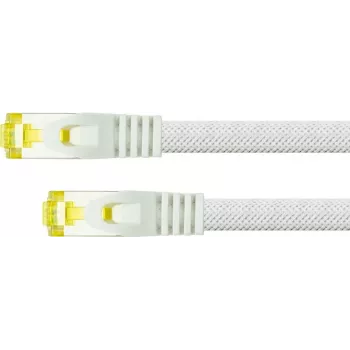 Python Series RJ45 komutacinis kabelis with Cat.7 instaliacinis kabelis - Latch Protection (RNS) and Nylon Braiding - S/FTP - PiMF - Halogen-Free - 500MHz - OFC - Balta - 1m (8070PY-010W)