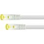 Python Series RJ45 komutacinis kabelis with Cat.7 instaliacinis kabelis - Latch Protection (RNS) and Nylon Braiding - S/FTP - PiMF - Halogen-Free - 500MHz - OFC - Balta - 1m (8070PY-010W)