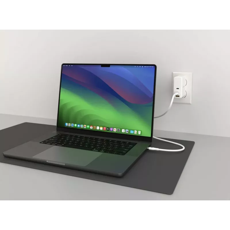 HYPER HyperJuice 240W Silikoninis USB-C į USB-C laidas (3 pėdos/1 m) - Baltas