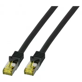 EFB-Elektronik RJ45 komutacinis kabelis Cat.6A S/FTP LSZHCat.7 neapdorotas kabelis juodas 1,5 m