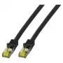 EFB-Elektronik RJ45 komutacinis kabelis Cat.6A S/FTP LSZHCat.7 neapdorotas kabelis juodas 1,5 m