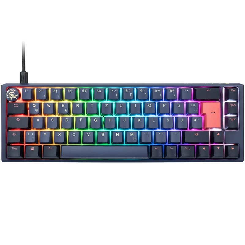Ducky One 3 SF klaviatūra, žaidimams, USB, QWERTZ, vokiška, mėlyna