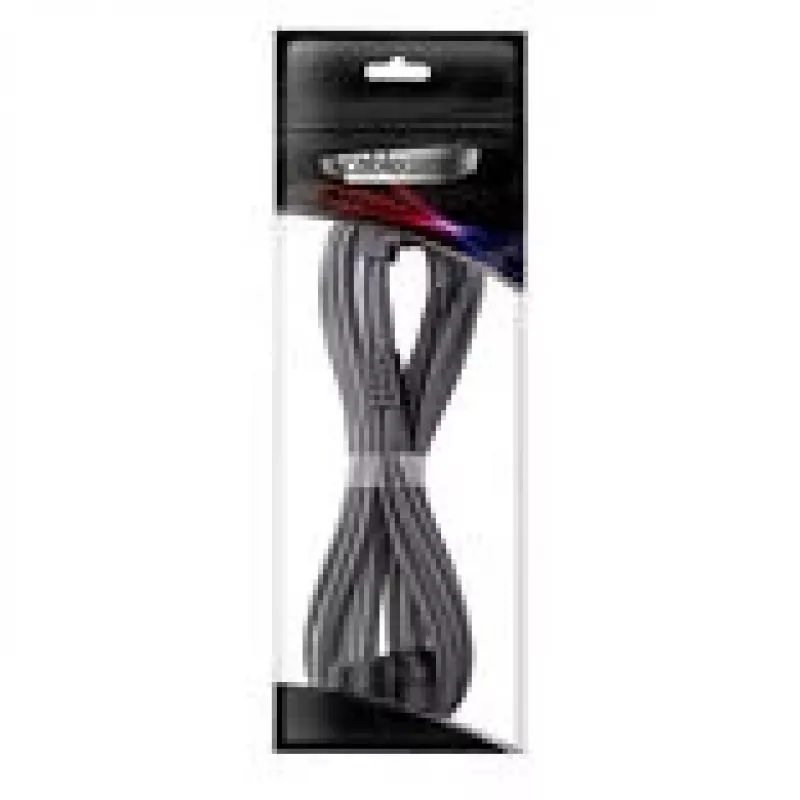 CableMod C-Series Pro Anschlusskabel Variante A 90mm 16 kontaktų į 2×8 kontaktų PCIe anglies
