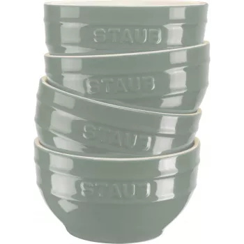 Staub keramikinių dubenėlių rinkinys, 4 vnt., 14 cm — Eukalipto glazūra