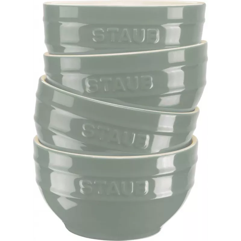 Staub keramikinių dubenėlių rinkinys, 4 vnt., 14 cm — Eukalipto glazūra