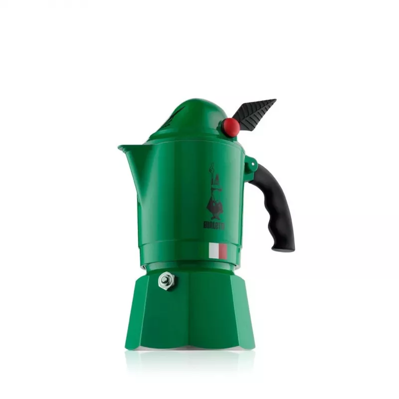 Moka puodas BIALETTI Moka BREAK ALPINA — 3 puodelių, žalias, aliuminis, bakelitinė rankena