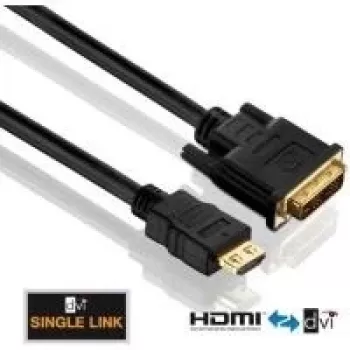 Purelink PureInstall PI3000 - Vaizdo kabelis - Single Link - HDMI / DVI - DVI-D (M) į HDMI (M) - 2 m - Triguba izoliacija - Juoda
