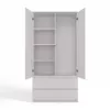 Wardrobe Top E Shop SZAFA MALWA B 5 lentynos 2 varstomos durys balta 900×500×1800 mm