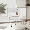 Ant grindų statomas televizoriaus stovas MACLEAN MC-114 W, tinka 55–100 colių ekranams, baltas, VESA iki 900x600, maks. apkrova 120 kg, aukštis 115–152 cm, lentyna