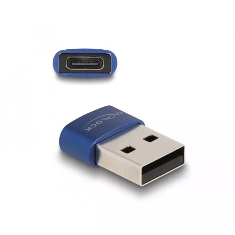 DeLOCK USB 2.0 adapteris USB Type-A kištukas – USB Type-C lizdas mėlynas