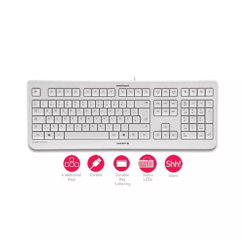 CHERRY KC 1000 klaviatūra Namų USB Swiss Pilka
