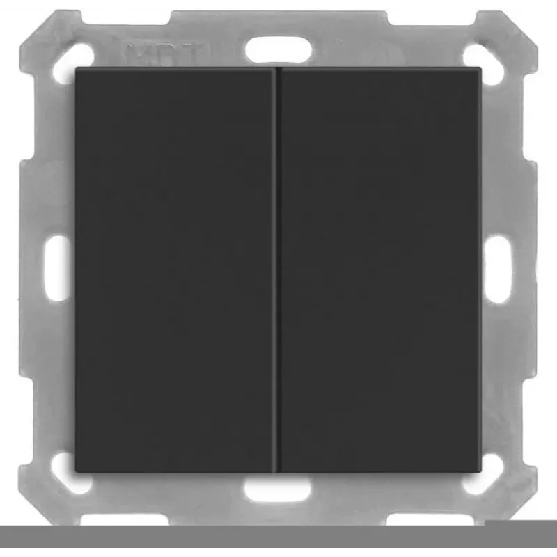 MDT BE-TAL55B206.01 KNX mygtukas Light 55 Basic 2 krypčių juodas matinis Neutralus 1 (BE-TAL55B206.01)