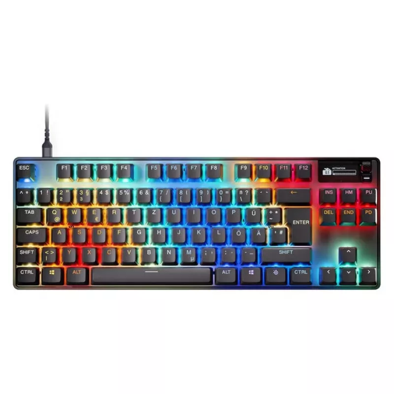 Mechaninė žaidimų klaviatūra STEELSERIES Apex Pro TKL Gen 3 OmniPoint — be skaitmeninio bloko, reguliuojamas įjungimo taškas, kompaktiškas išdėstymas
