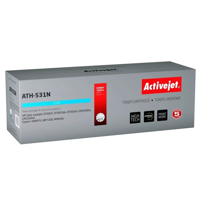 Activejet ATH-531N toneris (pakaitalas HP 304A CC531A, Canon CRG-718C; Supreme; 3200 puslapių; cians)