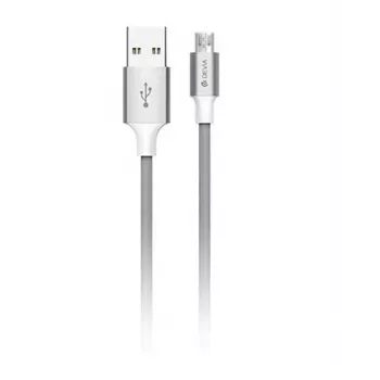 Micro USB kabelis Devia Pheez Series 5V 2.4A 2m — pilka