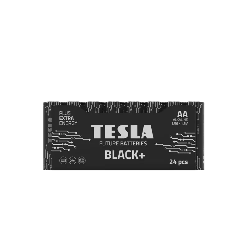Baterijos Tesla AA Juoda+ R06 (24 vnt.)