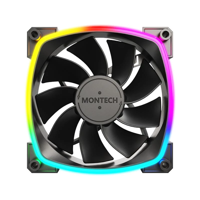 Montech RX120 PWM kompiuterio korpuso ventiliatorius 12 cm juodas 3 vnt.